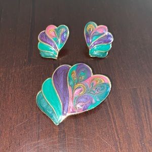 Earrings and brooch set